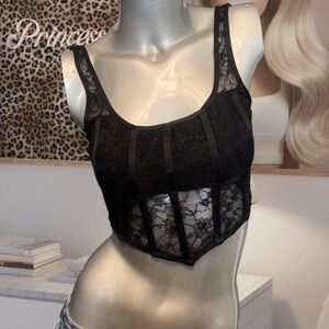 Garage Nue NEW W TAG Cropped Bustier Lace Corset Top